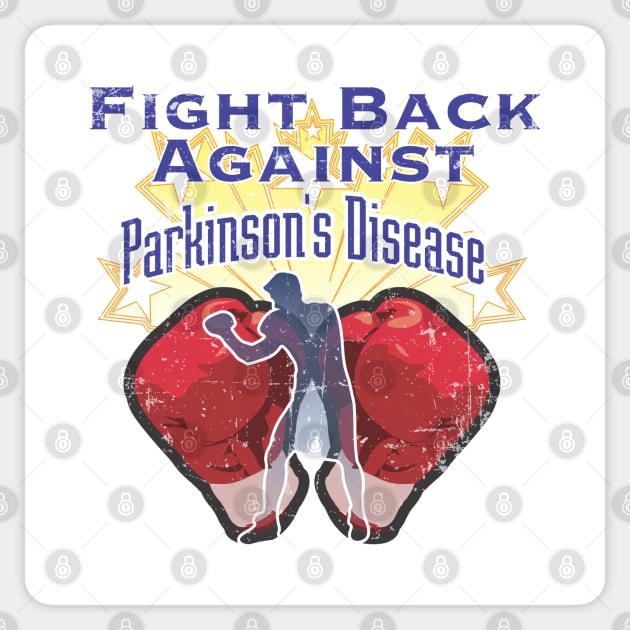 Parkinsons Fight Back Against distressed Sticker by YOPD Artist